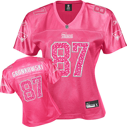 Patriots #87 Rob Gronkowski Red Women's Sweetheart Stitched NFL Jersey - Click Image to Close